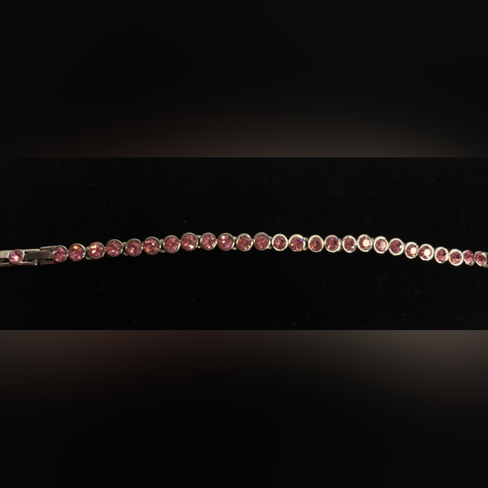 Swarovski crystal pink tennis bracelet